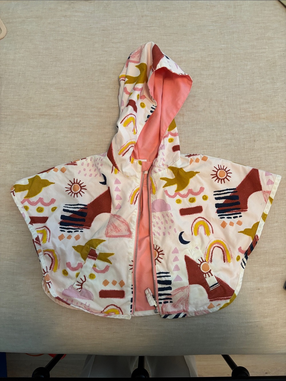 OshKosh Kids Hooded Rain Poncho Jacket - Pink Multi Print